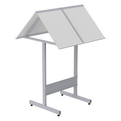 Double Sided Newspaper & Magazine Stand with 2x3 Feet Reading/Display Tops